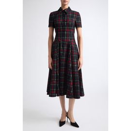 Emilia Wickstead Emilia Wickstead Jody Flocked Plaid Print Midi Dress