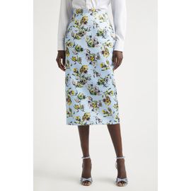 Emilia Wickstead Emilia Wickstead Lorelei Floral Satin Midi Pencil Skirt