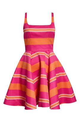 Emilia Wickstead Emilia Wickstead Mona Stripe Taffeta Faille Fit & Flare Minidress