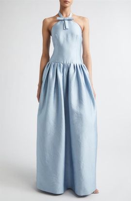 Emilia Wickstead Emilia Wickstead Sweeny Halter Silk Blend Cloqu Gown