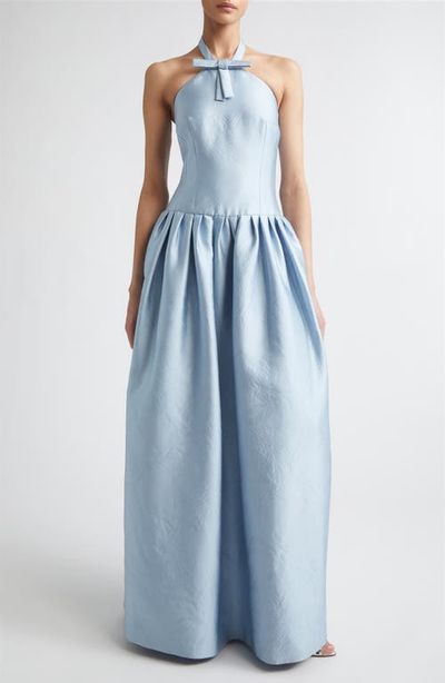 Emilia Wickstead Emilia Wickstead Sweeny Halter Silk Blend Cloqu Gown