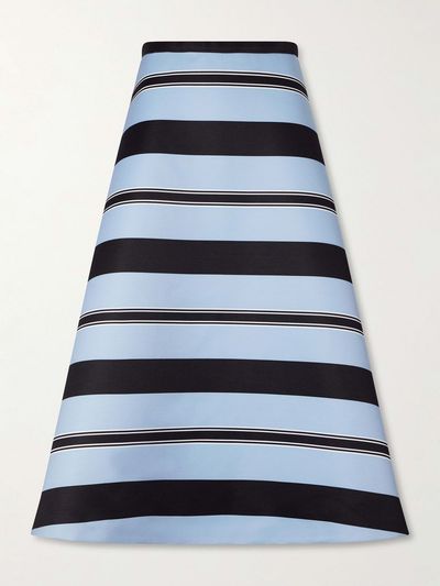 EMILIA WICKSTEAD Hallie striped faille midi skirt