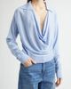 EMILY DAWN LONG EMILY DAWN LONG Drape Front Wool Polo Sweater - 1