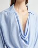 EMILY DAWN LONG EMILY DAWN LONG Drape Front Wool Polo Sweater - 4
