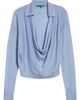 EMILY DAWN LONG EMILY DAWN LONG Drape Front Wool Polo Sweater - 5