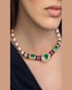 Emily P. Wheeler 18K Yellow Gold Re-Worked Vintage Necklace with Pearls, Diamonds, Emeralds and Sapphires - 4