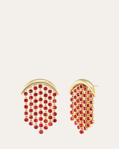 Emily P. Wheeler 18K Yellow Gold Ruby Fringe Earrings