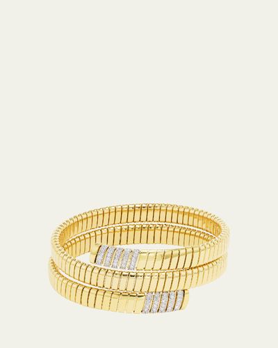 Emily P. Wheeler 18K Yellow Gold Tubogas Diamond Wrap Bracelet