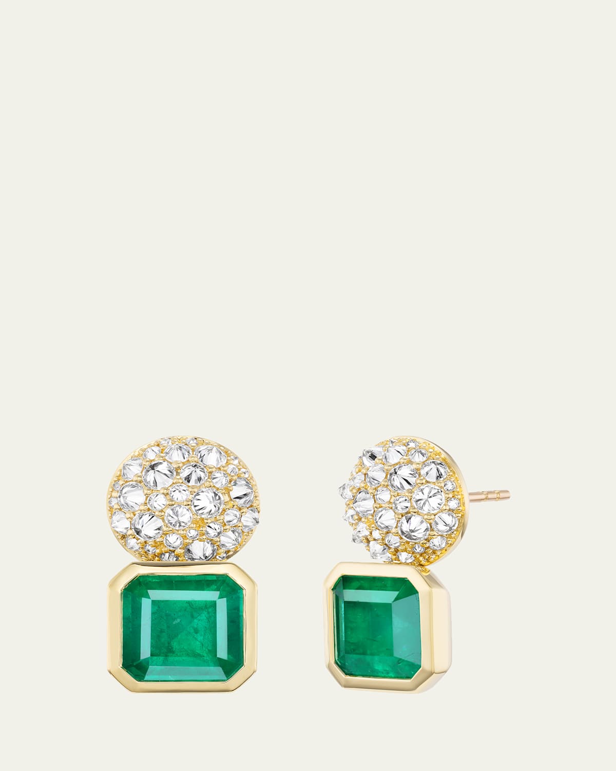 Emily P. Wheeler Emerald Spike Stud Earrings with Diamonds