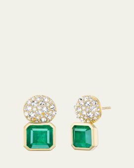 Emily P. Wheeler Emerald Spike Stud Earrings with Diamonds