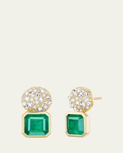 Emily P. Wheeler Emerald Spike Stud Earrings with Diamonds