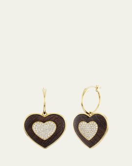 Emily P. Wheeler Rock Heart Earrings with Diamonds and Sandalwood