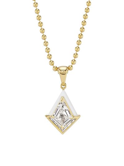 Emily P. Wheeler Women's Dress Up 18K Yellow Gold, White Topaz & Diamond Twinkle Necklace