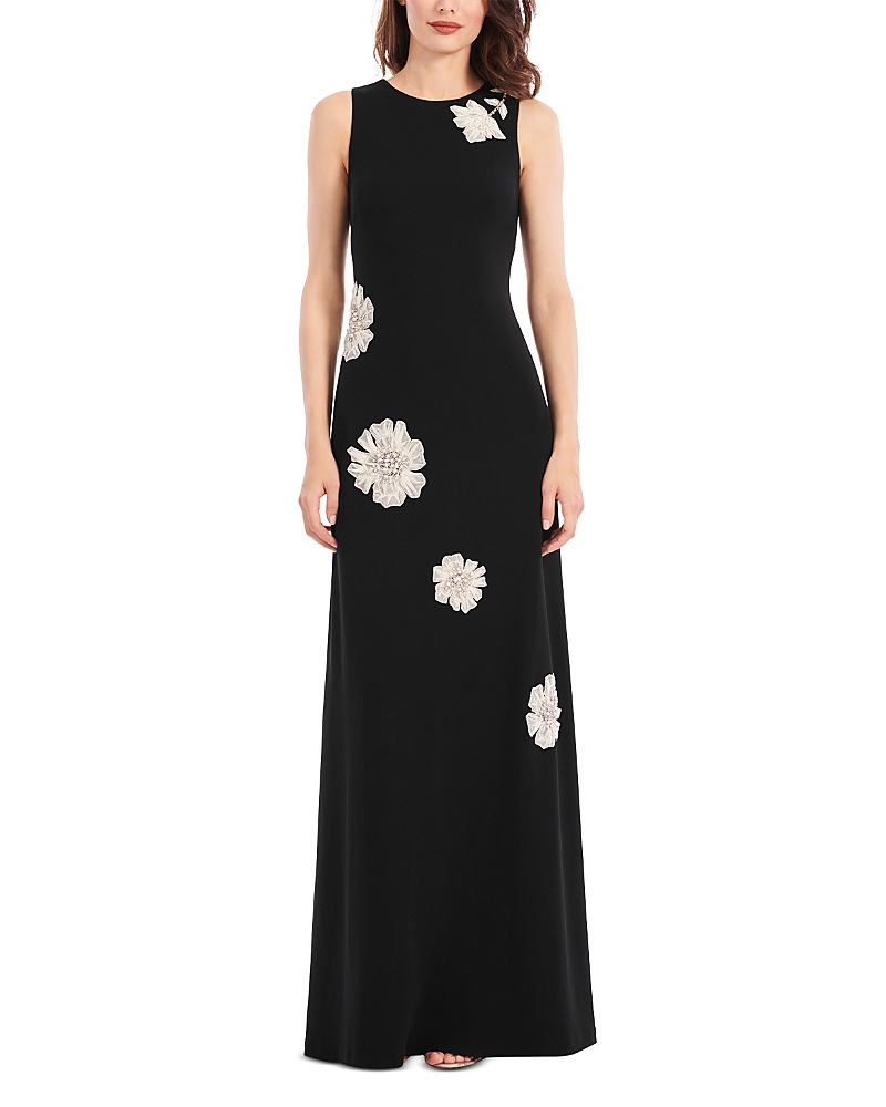 Emily Shalant Emily Shalant Crepe Floral Gown