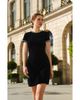 Emily Shalant Emily Shalant Crystal Chain Stretch Crepe Mini Dress - 2