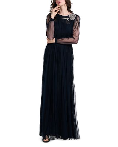 Emily Shalant Emily Shalant Crystal Embellished Tulle Gown