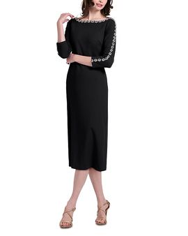 Emily Shalant Emily Shalant Crystal Floral Midi Dress