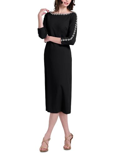 Emily Shalant Emily Shalant Crystal Floral Midi Dress