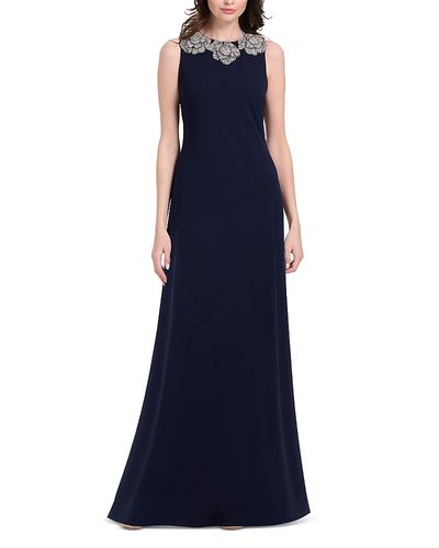 Emily Shalant Emily Shalant Crystal Floral Neck Gown