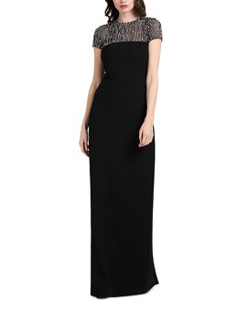 Emily Shalant Emily Shalant Crystal Illusion Yoke Dress