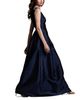 Emily Shalant Emily Shalant Embellished Faille Deep V Neck Gown - 4