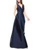 Emily Shalant Emily Shalant Embellished Faille Deep V Neck Gown - 5