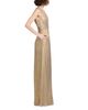 Emily Shalant Emily Shalant Foiled Chiffon V Neck Gown - 3