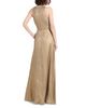 Emily Shalant Emily Shalant Foiled Chiffon V Neck Gown - 4