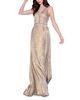 Emily Shalant Emily Shalant Foiled Chiffon V Neck Gown - 6