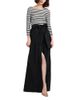 Emily Shalant Emily Shalant Mixed Media Embellished Tie Waist Gown - 1