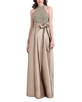 Emily Shalant Emily Shalant Pearl Bodice Tie Waist Gown