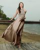 Emily Shalant Emily Shalant Pearl Bodice Tie Waist Gown - 2
