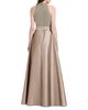Emily Shalant Emily Shalant Pearl Bodice Tie Waist Gown - 4