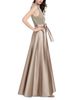Emily Shalant Emily Shalant Pearl Bodice Tie Waist Gown - 5
