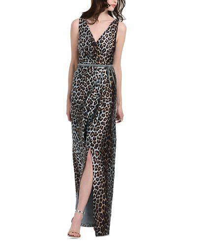 Emily Shalant Emily Shalant Pleated Rhinestone Waist Gown