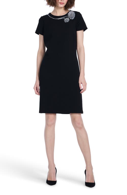 EMILY SHALANT EMILY SHALANT Rhinestone Floral Cocktail Shift Dress