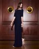 Emily Shalant Emily Shalant Stretch Crepe Elbow Sleeve Embellished Gown - 3