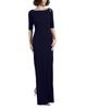 Emily Shalant Emily Shalant Stretch Crepe Elbow Sleeve Embellished Gown - 6