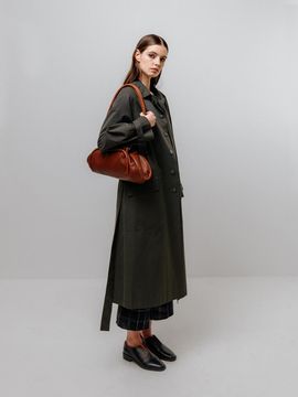 Emin & Paul Classic Minimalist Cotton-Blend Trench Coat [Khaki]