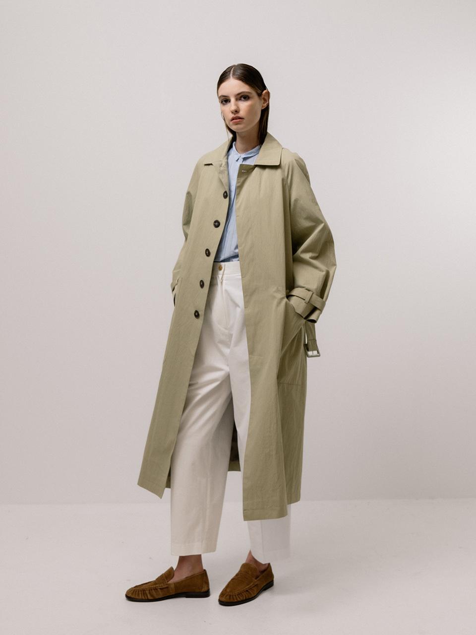 Emin & Paul Classic Structured Premium Cotton Coat [Green]
