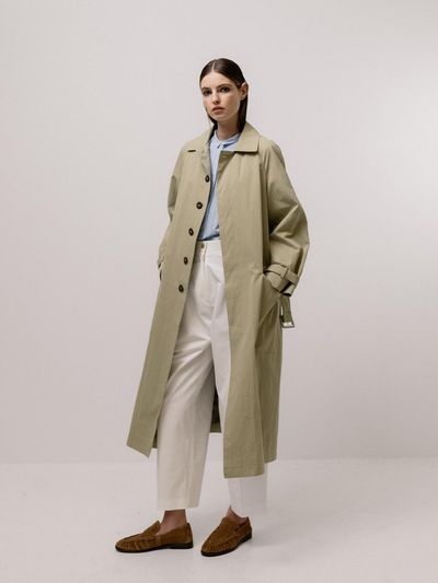 Emin & Paul Classic Structured Premium Cotton Coat [Green]