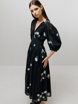 Emin & Paul EMBROID COTTON DRESS [BLACK]