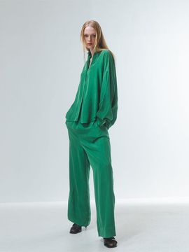 Emin & Paul FLUID WIDE PANTS [GREEN]