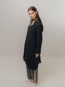 Emin & Paul Longline Water-Resistant Coat [Black]