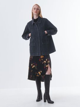 Emin & Paul Over-fit Bio-washed Denim Jacket [Charcoal]