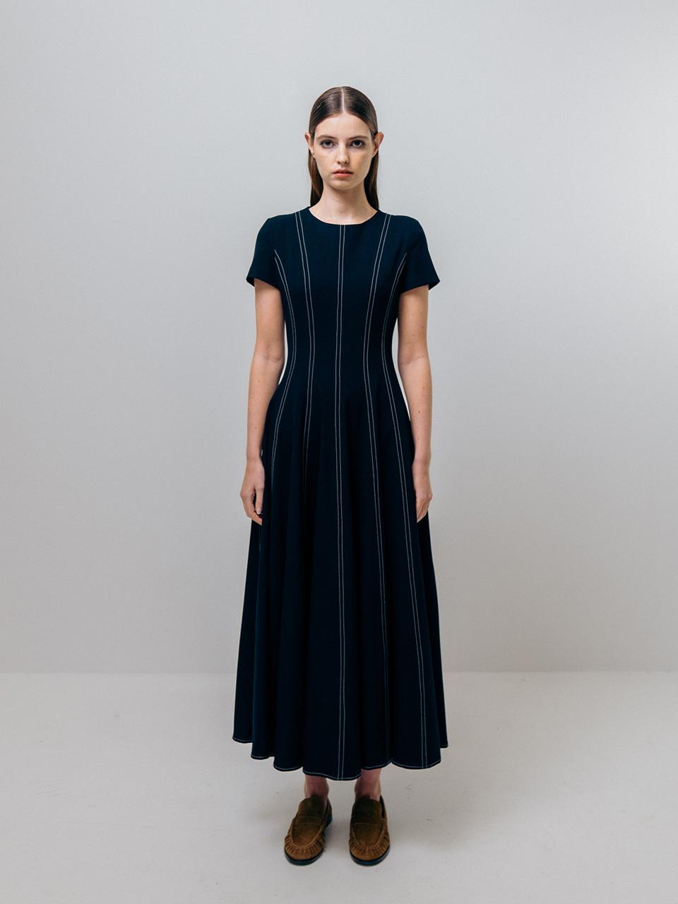 Emin & Paul Panel Maxi Dress [Navy]