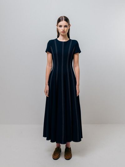 Emin & Paul Panel Maxi Dress [Navy]