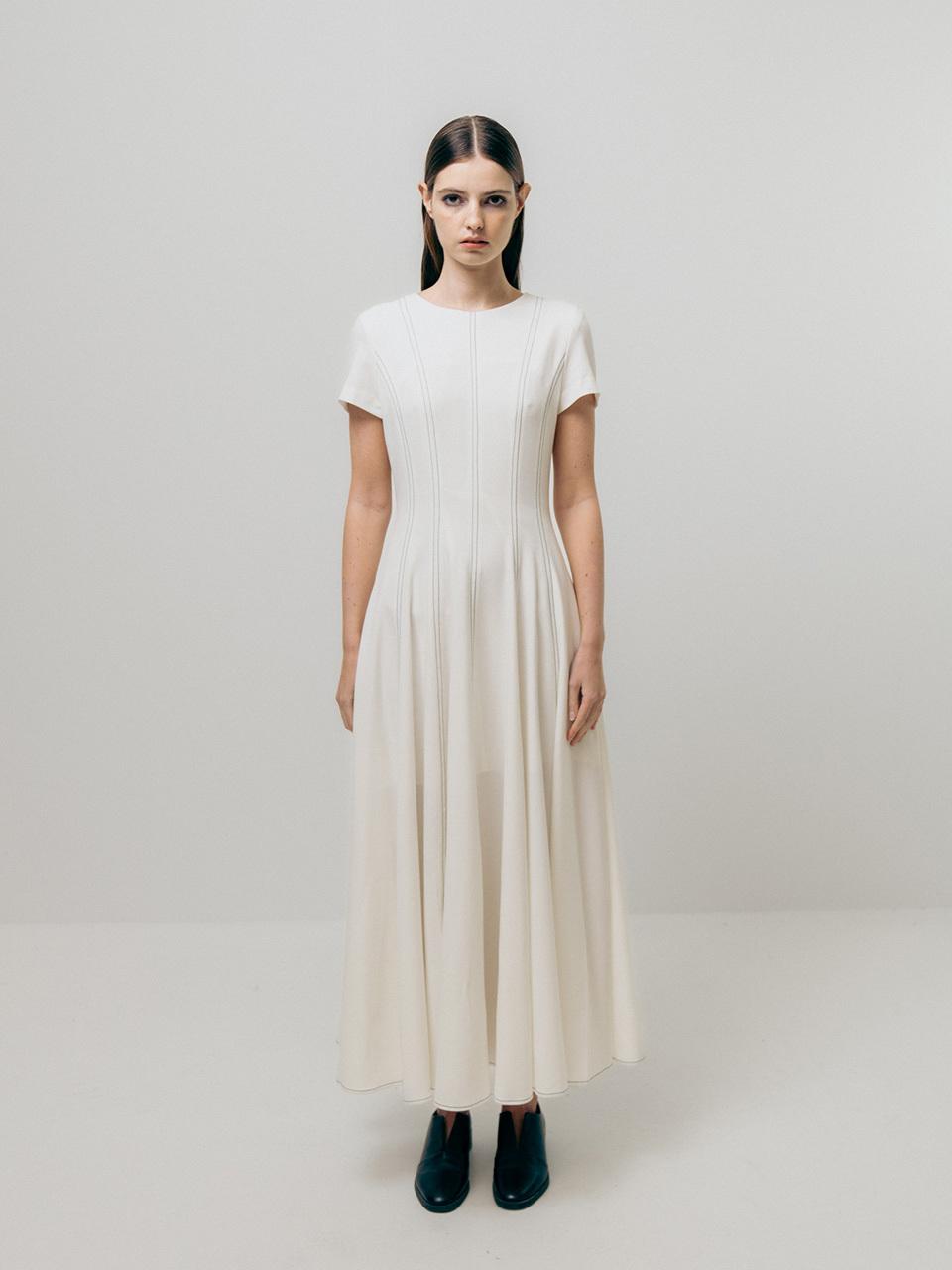 Emin & Paul PANEL MAXI DRESS [WHITE]