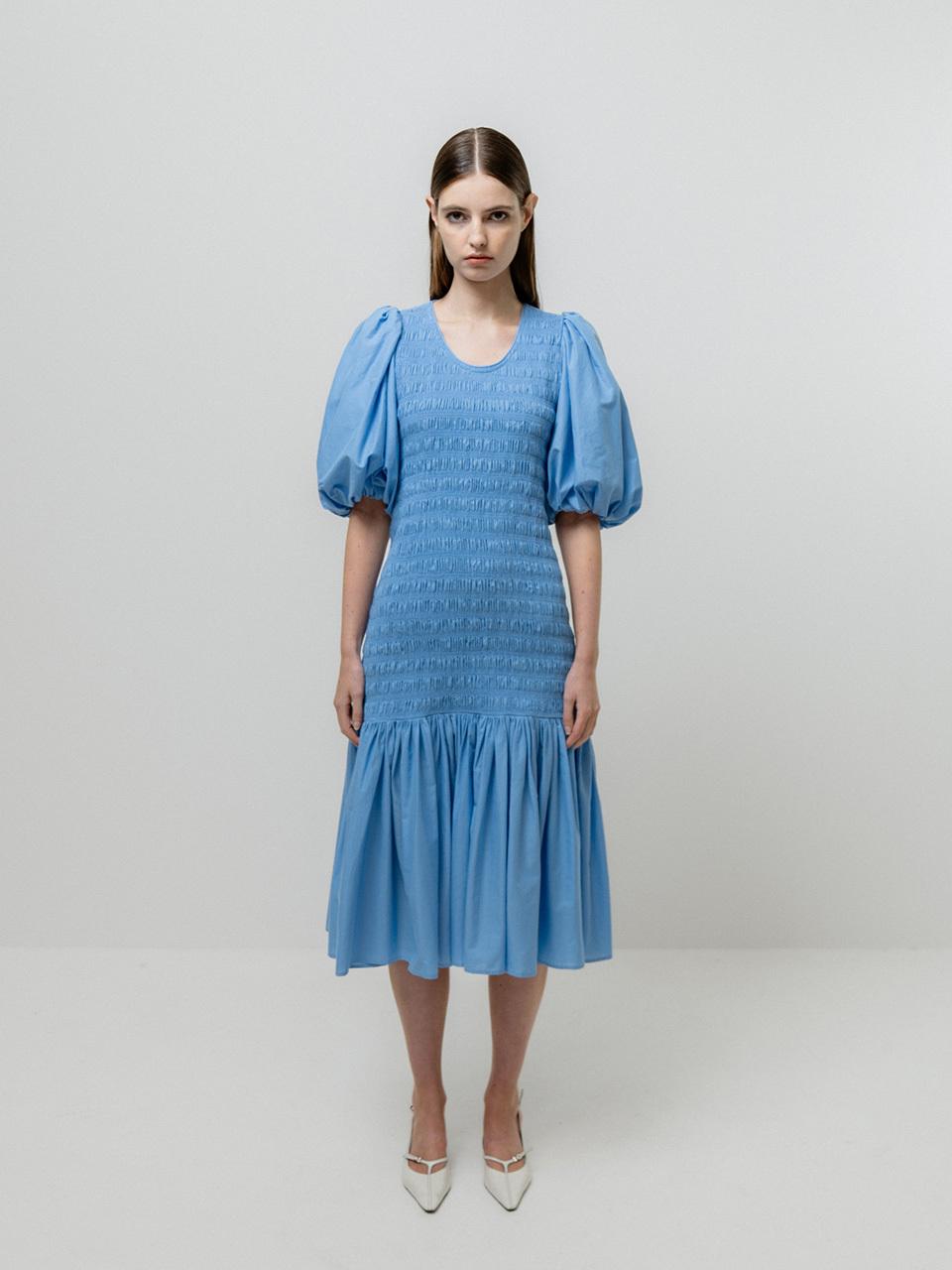 Emin & Paul SKY SMOCKED MIDI DRESS