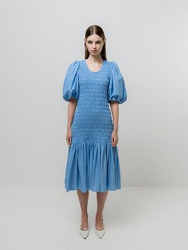 Emin & Paul SKY SMOCKED MIDI DRESS